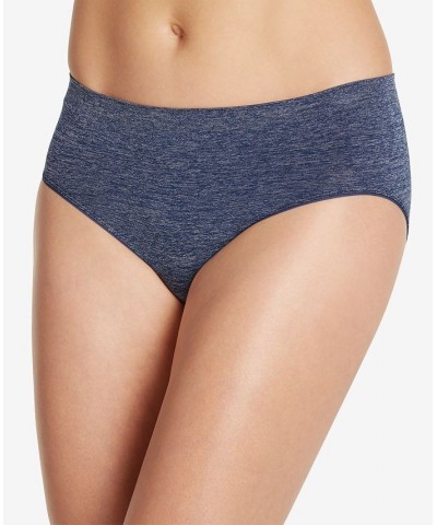 Smooth and Shine Seamfree Heathered Hipster Underwear 2187 available in extended sizes Blue $8.45 Panty