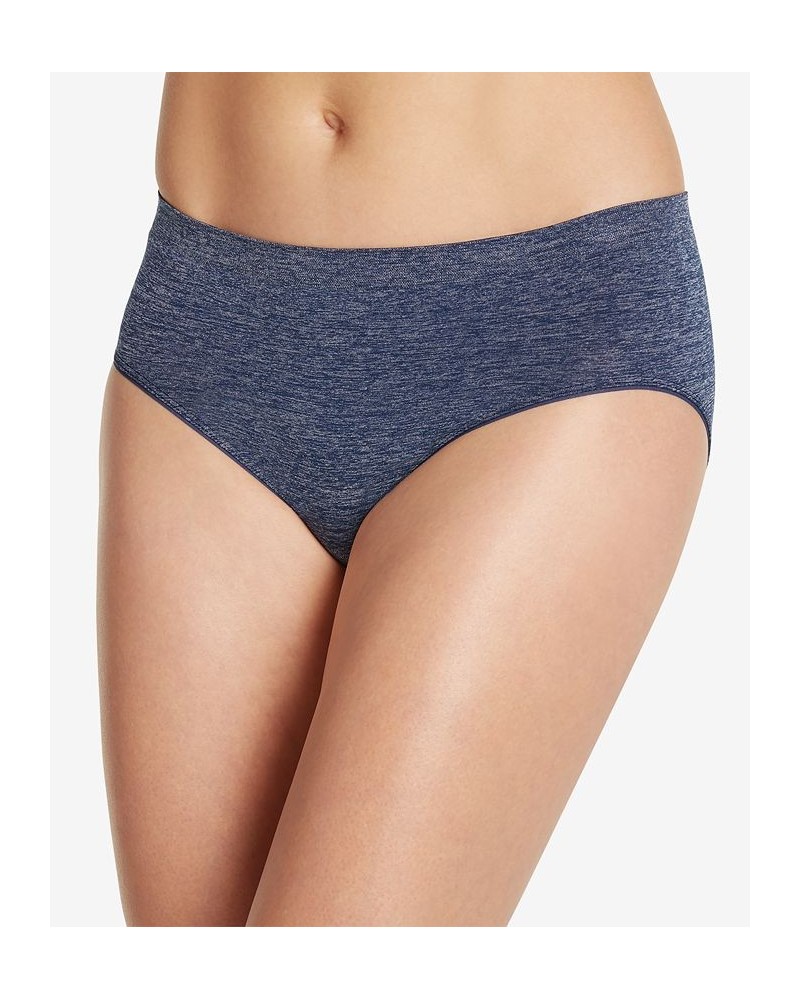 Smooth and Shine Seamfree Heathered Hipster Underwear 2187 available in extended sizes Blue $8.45 Panty