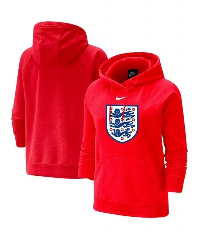 Women's Red England National Team Varsity Raglan Tri-Blend Pullover Hoodie Red $43.19 Sweatshirts