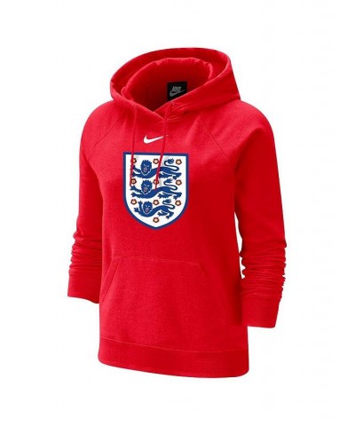 Women's Red England National Team Varsity Raglan Tri-Blend Pullover Hoodie Red $43.19 Sweatshirts