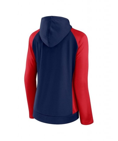 Women's Branded Navy Red New England Patriots End Around Raglan Full-Zip Hoodie Blue $28.06 Sweatshirts