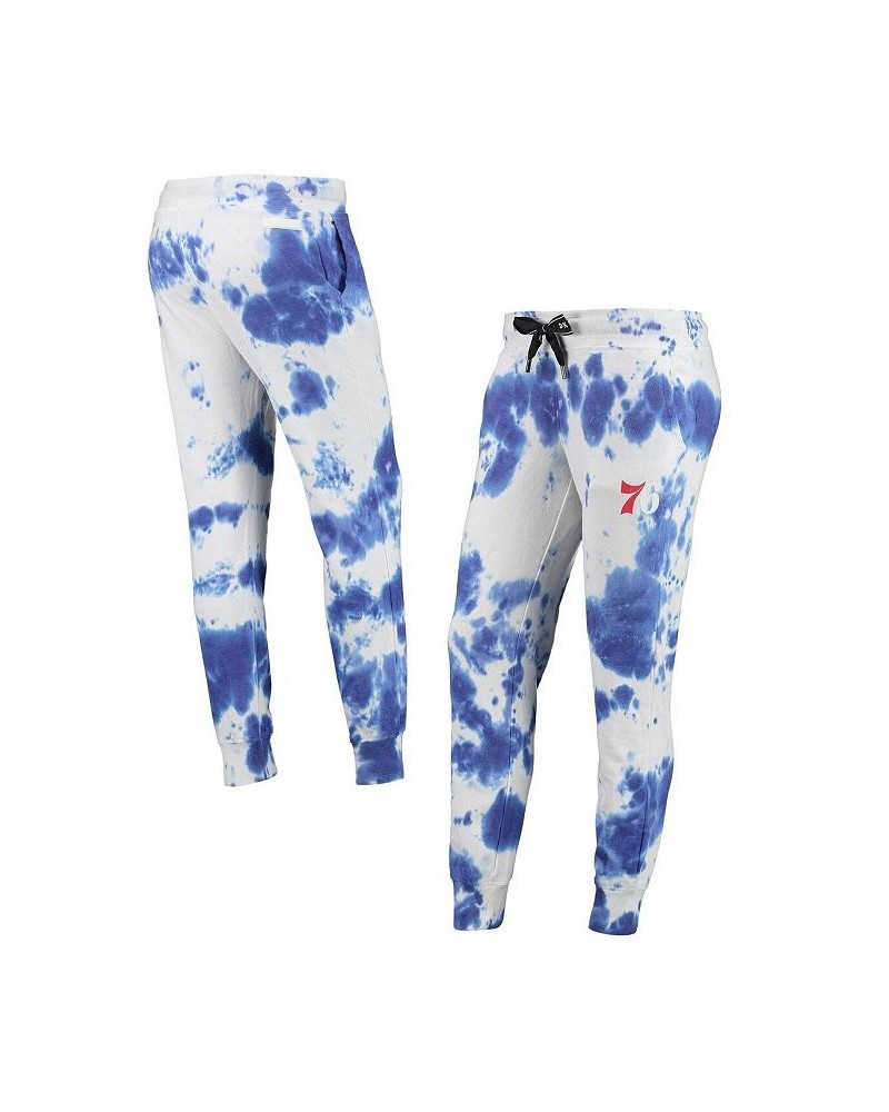 Women's White and Royal Philadelphia 76ers Melody Tie-Dye Jogger Pants White, Royal $51.29 Pants