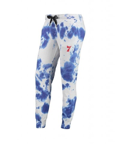 Women's White and Royal Philadelphia 76ers Melody Tie-Dye Jogger Pants White, Royal $51.29 Pants