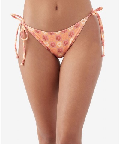 Juniors' Miki Floral Maracas Side-Tie Bikini Bottoms Tawny $22.05 Swimsuits