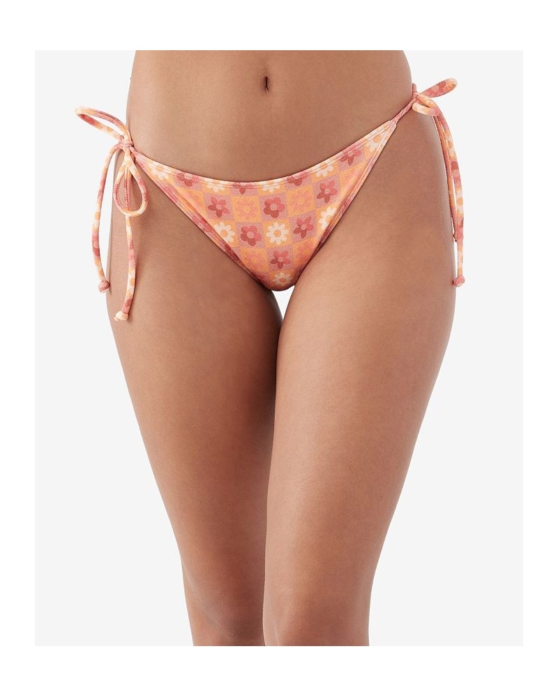 Juniors' Miki Floral Maracas Side-Tie Bikini Bottoms Tawny $22.05 Swimsuits