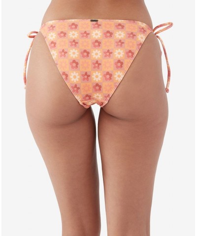 Juniors' Miki Floral Maracas Side-Tie Bikini Bottoms Tawny $22.05 Swimsuits