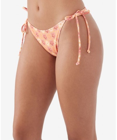 Juniors' Miki Floral Maracas Side-Tie Bikini Bottoms Tawny $22.05 Swimsuits