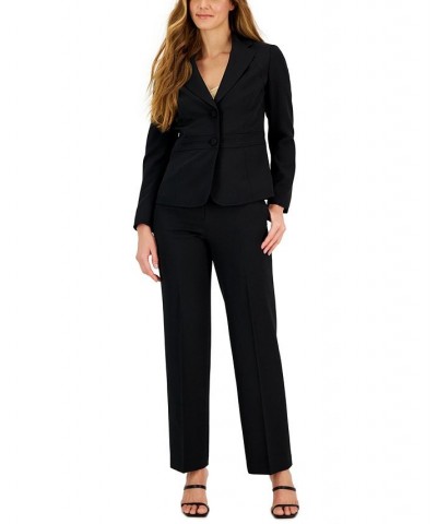 Crepe Two-Button Blazer & Pants Regular and Petite Sizes Black $55.50 Suits