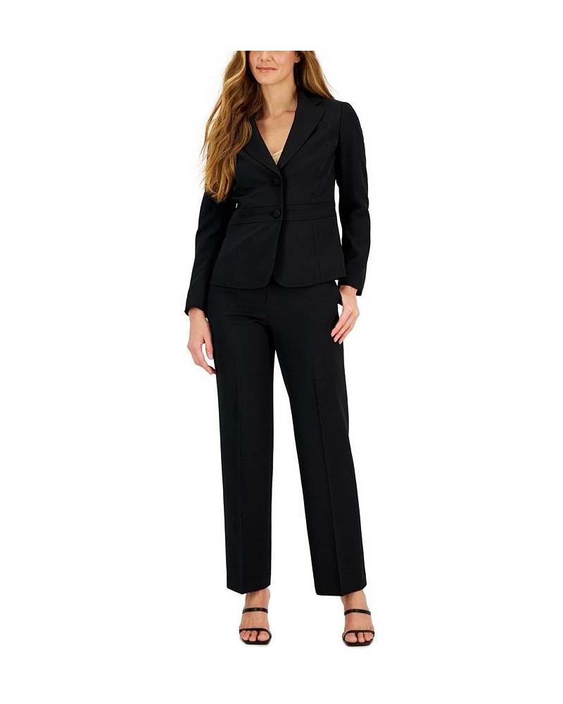 Crepe Two-Button Blazer & Pants Regular and Petite Sizes Black $55.50 Suits