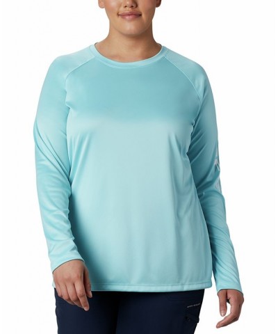 Plus Size PFG Tidal Tee II Omni-Shade T-Shirt Clear Blue $24.00 Tops