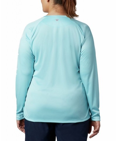 Plus Size PFG Tidal Tee II Omni-Shade T-Shirt Clear Blue $24.00 Tops