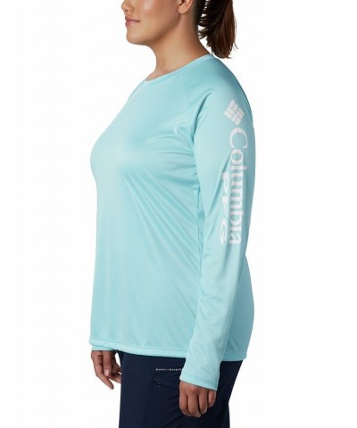 Plus Size PFG Tidal Tee II Omni-Shade T-Shirt Clear Blue $24.00 Tops