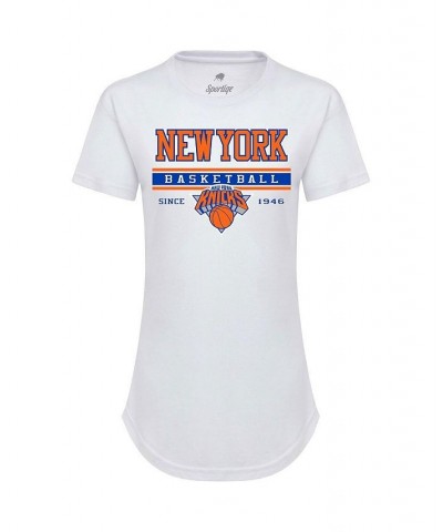 Women's White New York Knicks Classic Wordmark Phoebe Tri-Blend T-shirt White $21.60 Tops