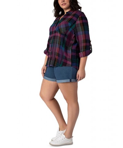 Trendy Plus Size Slim-Fit Denim Mom Shorts Authentic Med Blue Wash $21.00 Shorts