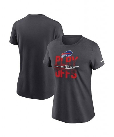 Women's Anthracite Buffalo Bills 2022 NFL Playoffs Iconic T-shirt Anthracite $26.31 Tops