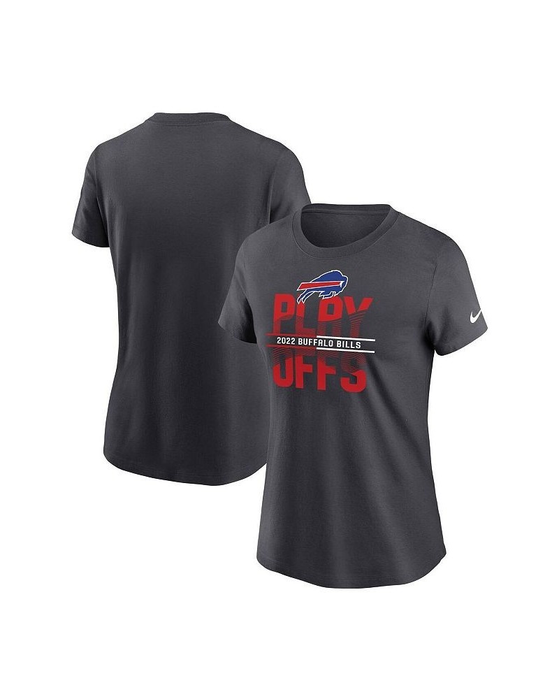 Women's Anthracite Buffalo Bills 2022 NFL Playoffs Iconic T-shirt Anthracite $26.31 Tops