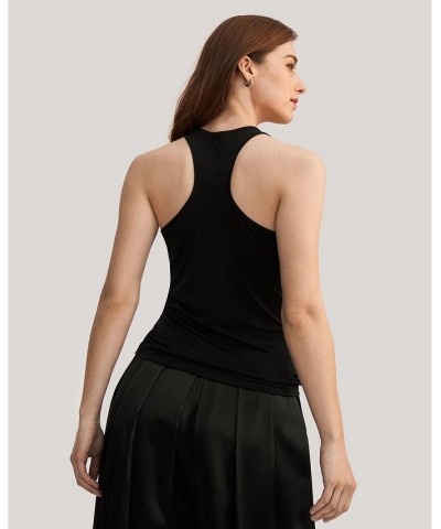 Spartium Racer-Back Silk Jersey Tank for Women Black $43.25 Tops