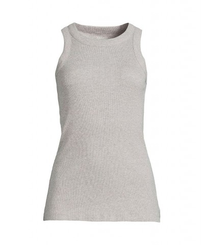 Women's Plus Size 2x2 Rib Crew Neck Tank Top Gray heather $23.57 Tops