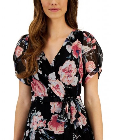 Women's Printed Tie-Waist Short-Sleeve Sheath Dress Coral $48.95 Dresses