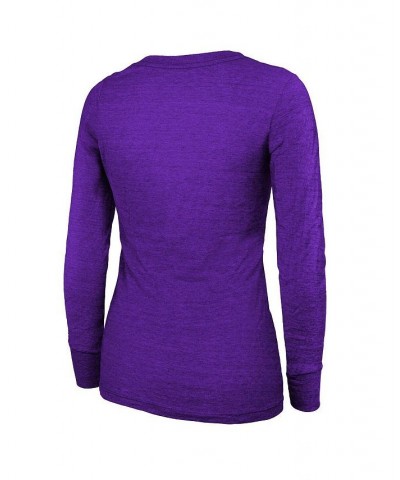 Women's Threads Purple Los Angeles Lakers 2020 NBA Finals Champions Scoop Neck Long Sleeve T-shirt Purple $25.99 Tops