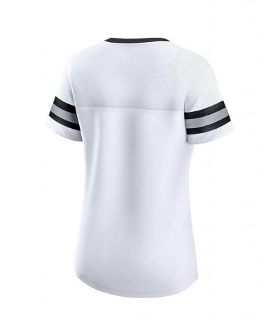 Women's Branded White Las Vegas Raiders Sunday Best Lace-Up T-shirt White $36.39 Tops