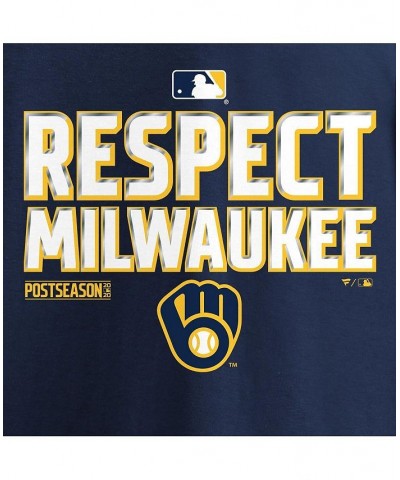 Women's Branded Navy Milwaukee Brewers 2020 Postseason Locker Room V-Neck T-shirt Navy $20.25 Tops