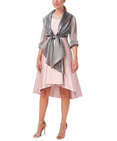 Women's Elbow-Sleeve Tie-Front Cover-Up Silver $29.15 Dresses