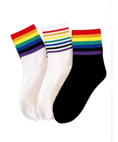 Women's Multi Stripes Socks Pack of 3 White $13.75 Socks