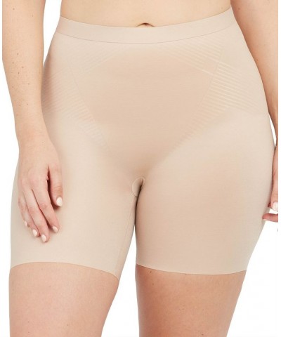 Women's Thinstincts 2.0 High-Waisted Mid-Thigh Girl Shorts Champagne Beige $29.76 Shapewear