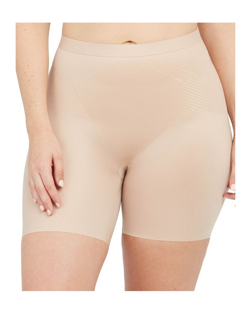 Women's Thinstincts 2.0 High-Waisted Mid-Thigh Girl Shorts Champagne Beige $29.76 Shapewear