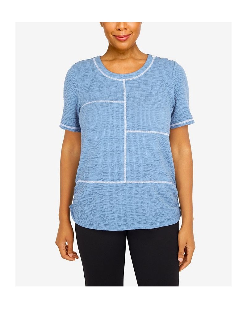 Women's Peace Of Mind Crew Neck Top Sky Blue $29.03 Tops