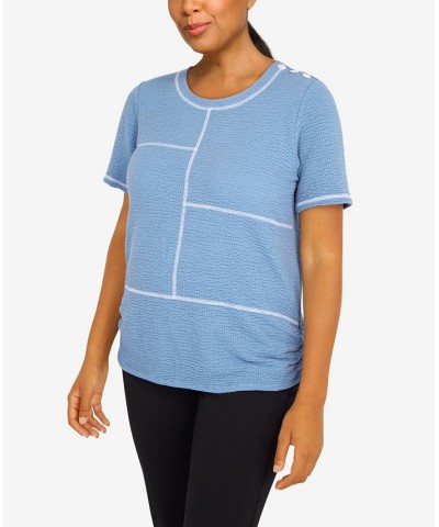 Women's Peace Of Mind Crew Neck Top Sky Blue $29.03 Tops