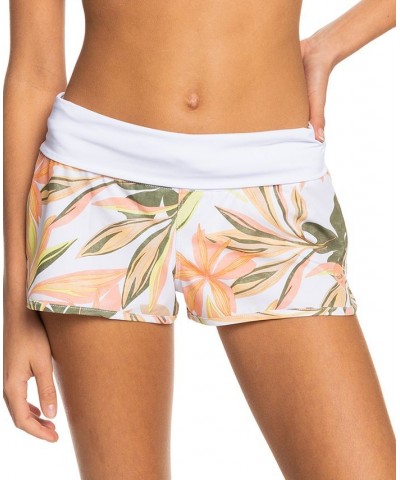 Juniors' Pt Beach Classics Floral Strappy Bra & Endless Summer Floral Boardshorts Bright White Subtly Salty Flat $28.56 Swims...