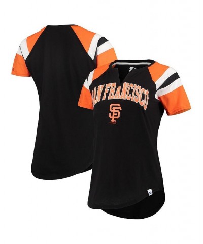 Women's Black Orange San Francisco Giants Game On Notch Neck Raglan T-shirt Black, Orange $25.19 Tops