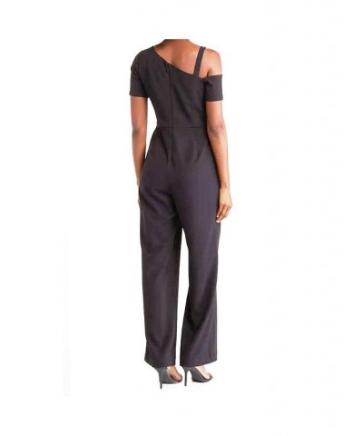 One Shldr Crepe Jumpsuit Black $114.18 Pants