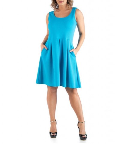 Women's Plus Size Sleeveless Dress Navy $21.99 Dresses
