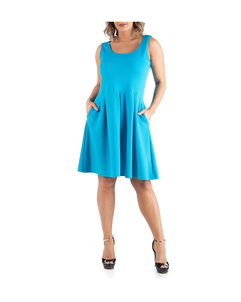 Women's Plus Size Sleeveless Dress Navy $21.99 Dresses