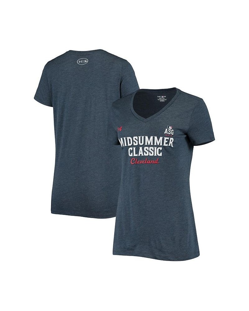 Women's Heathered Navy 2019 MLB All-Star Game Midsummer Classic Tri-Blend Performance V-Neck T-shirt Heathered Navy $20.00 Tops