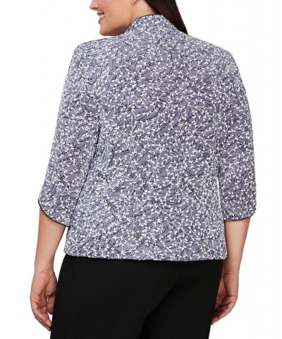 Plus Size Mandarin-Collar Jacket & Top Set Lavendar $59.07 Tops