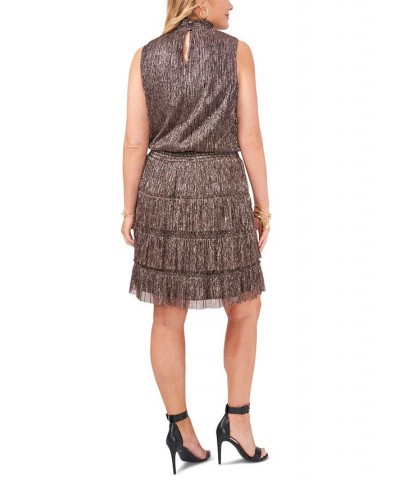 Plus Size Metallic Smocked-Waist Dress Mauve $47.96 Dresses