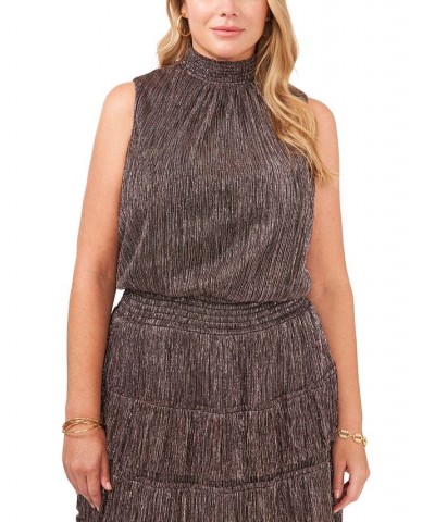 Plus Size Metallic Smocked-Waist Dress Mauve $47.96 Dresses