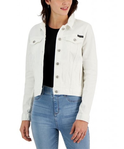 Women's Denim Trucker Jacket White $26.83 Jackets