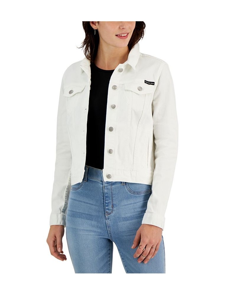 Women's Denim Trucker Jacket White $26.83 Jackets