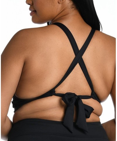 Plus Size Keyhole-Cutout Swim Top Black $45.76 Swimsuits