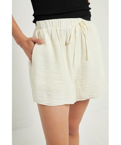 Women's Oversized Linen Shorts Cream $28.70 Shorts