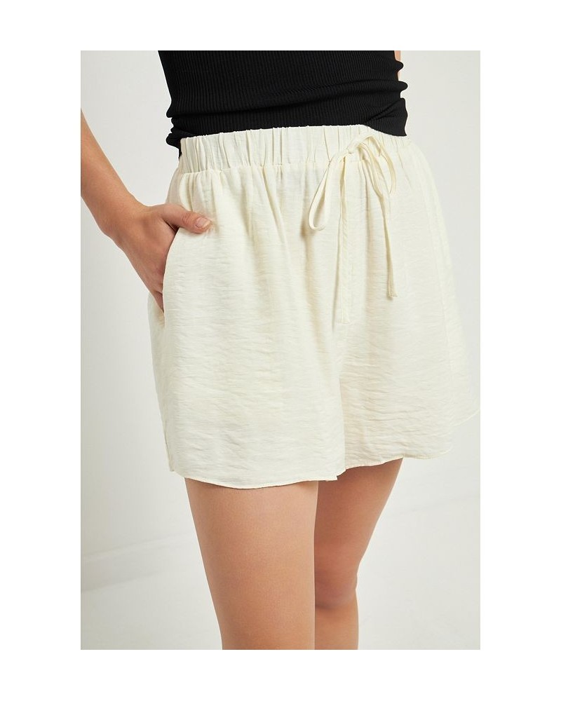 Women's Oversized Linen Shorts Cream $28.70 Shorts