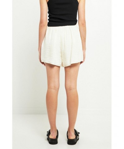 Women's Oversized Linen Shorts Cream $28.70 Shorts