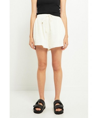 Women's Oversized Linen Shorts Cream $28.70 Shorts