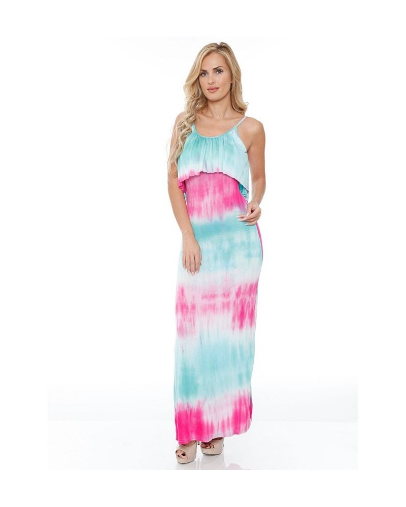 Women's Kaleatie Dye Overlay Maxi Dress Blue $37.44 Dresses