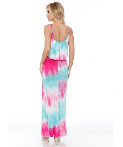 Women's Kaleatie Dye Overlay Maxi Dress Blue $37.44 Dresses